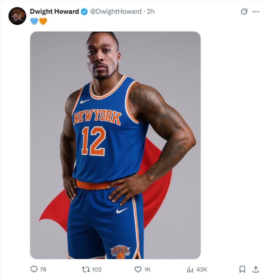 難道說？尼克斯步行者G4賽后 霍華德發(fā)推身披尼克斯戰(zhàn)袍